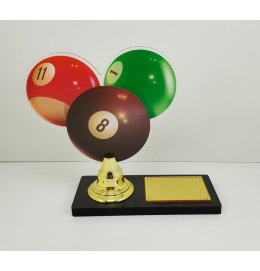 Troféu Sinuca/Bilhar Acrílico Vitória