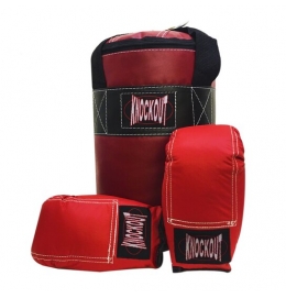 Saco de Boxe e Luva Infantil Knockout