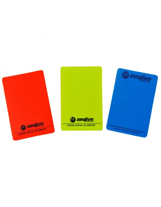 Cartão Árbitro Amarelo + Vermelho + Azul