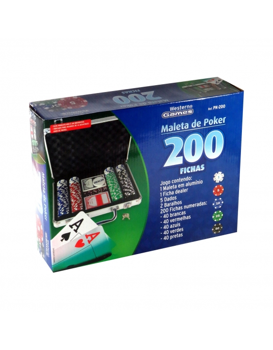 Maleta de Poker 200 Fichas Western