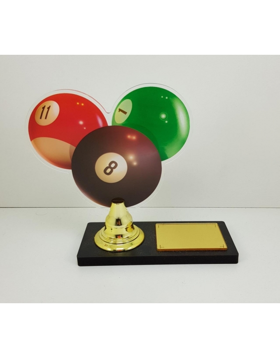 Troféu Sinuca/Bilhar Acrílico Vitória